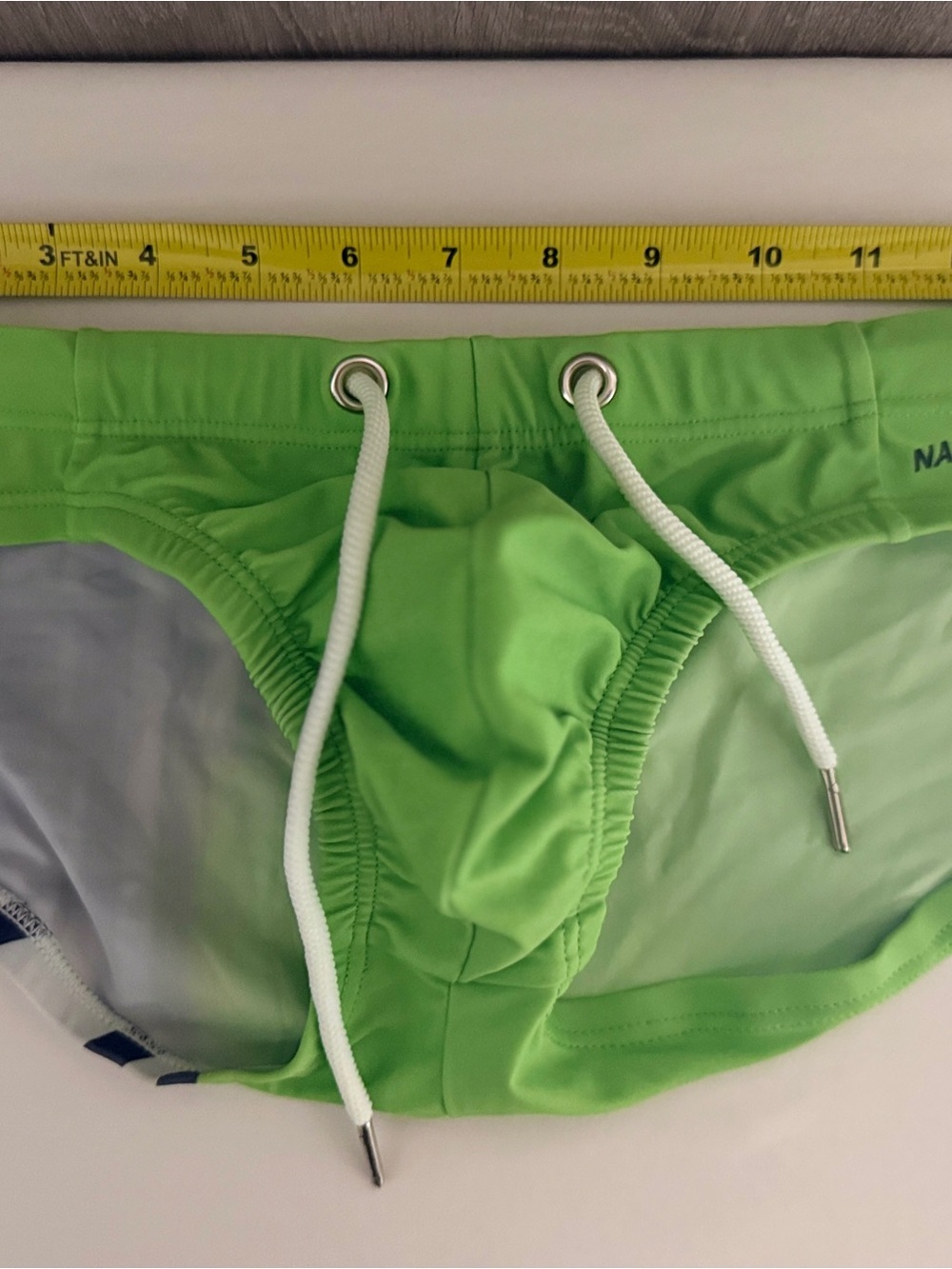 Nasty Pig Neon Green Swim Shorts with White Drawstring